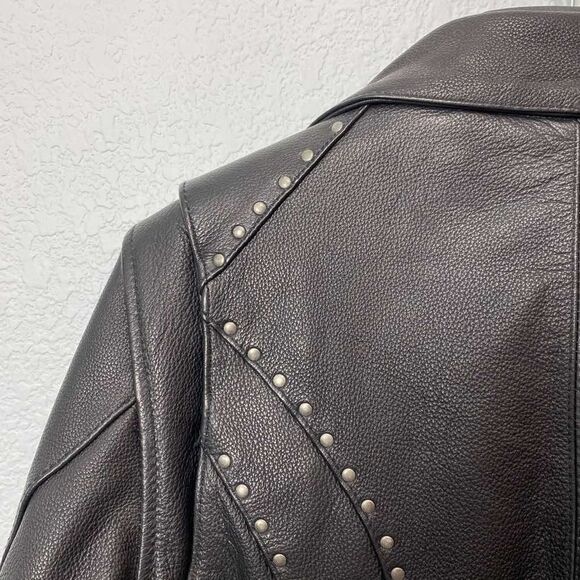 First Mfg. Co. Scarlett Star Motorcycle Leather Jacket Women’s Small Black - Picture 12 of 13